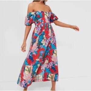 Tuckernuck Climbing Cosmos Valerie Dress Floral Red 2